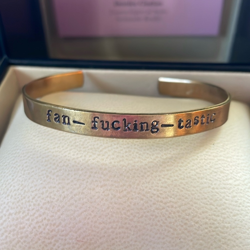 Fan-#!?!<%*+-Fantastic brass cuff bracelet New